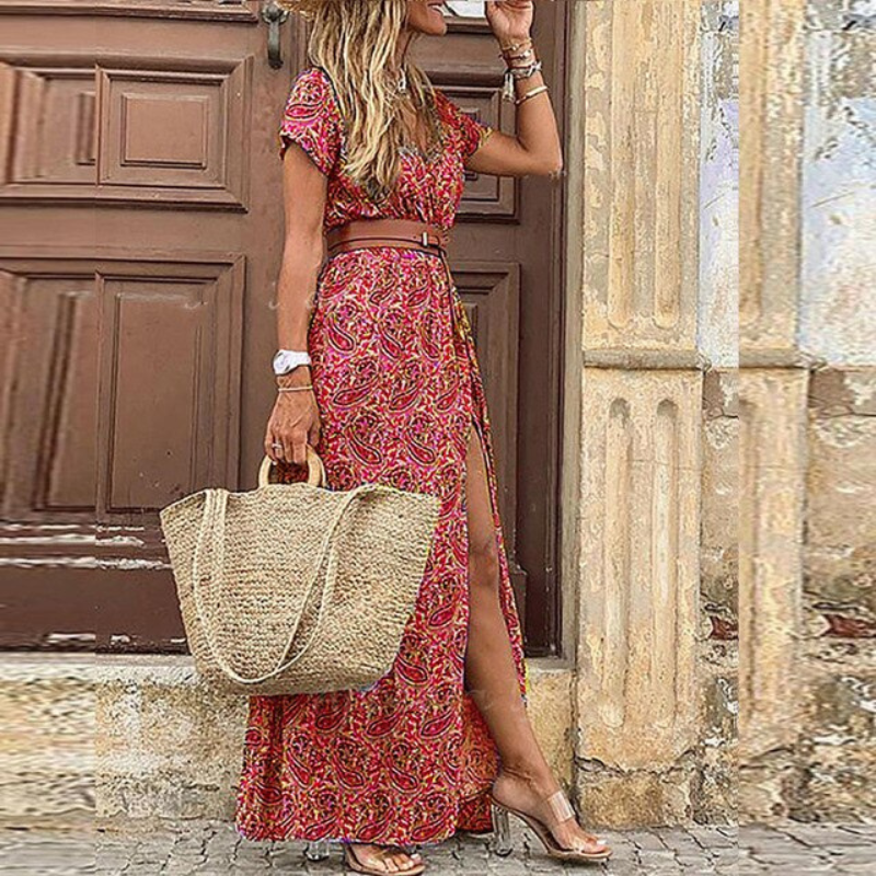 Elegant Women's V-Neck Maxi Dress - Perfect Summer Style 5