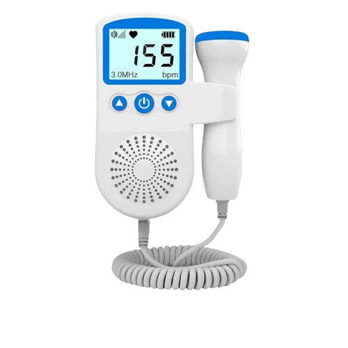 Fetal Doppler Heart Rate Monitor with 3MHz Probe – LCD Display and Integrated Speaker for Home Use 1