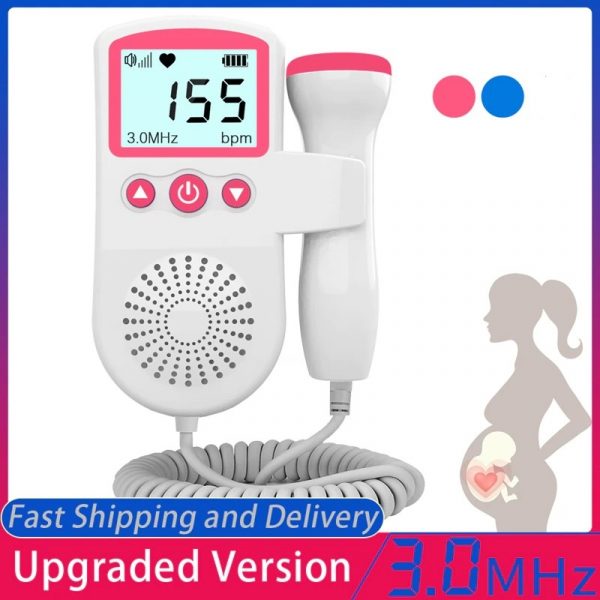 Fetal Doppler Heart Rate Monitor with 3MHz Probe – LCD Display and Integrated Speaker for Home Use 5