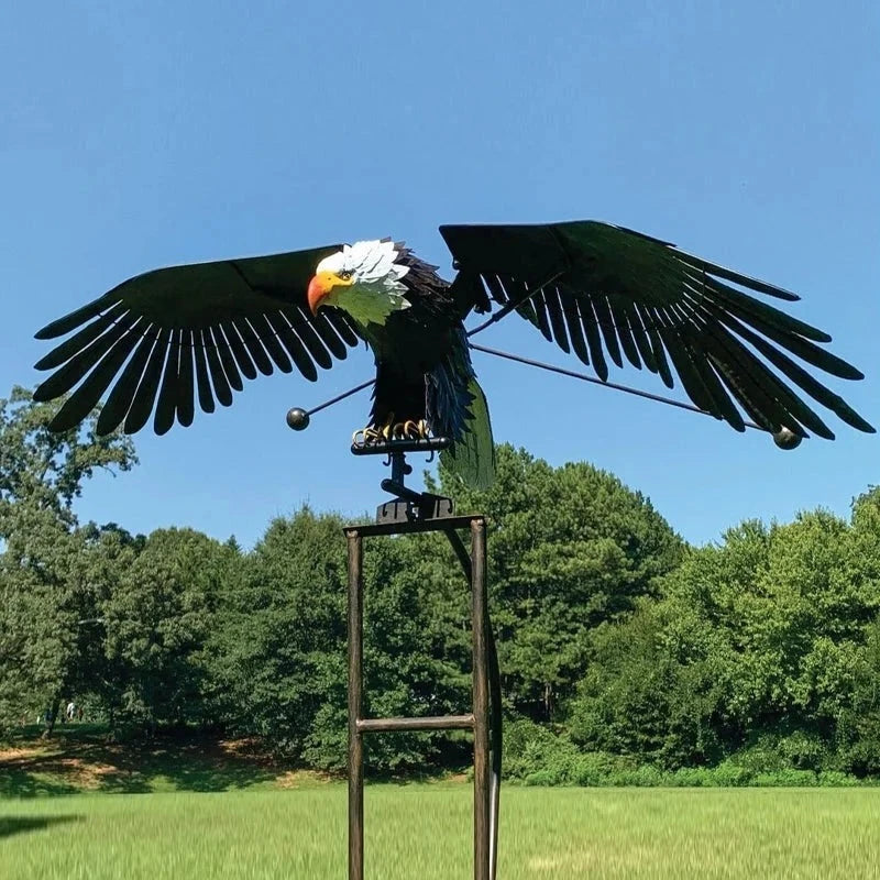 Garden Eagle Windmill Patio Decoration – Metal Bird Art for Outdoor Spaces 0