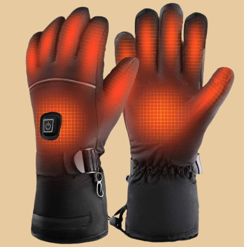 Heated Gloves with Adjustable Temperature Settings – Water-Resistant, One Size Fits All 0
