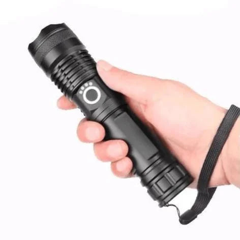 High Lumens Rechargeable Flashlight with XHP 50 LED – 90,000 Lumens, Waterproof, and Zoom Function 2