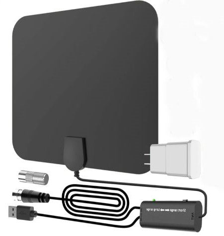Indoor HDTV Antenna with 300-Mile Range and Signal Booster – 4K HD Channels 0