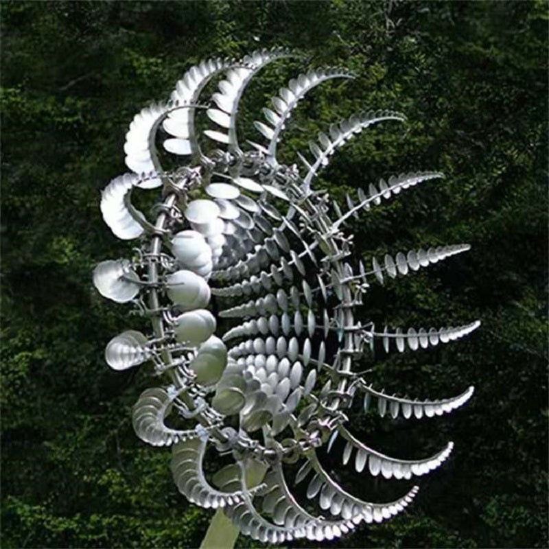 Kinetic Metal Wind Spinner Garden Decoration – Anti-Rust Windmill with Colorful Blades 0