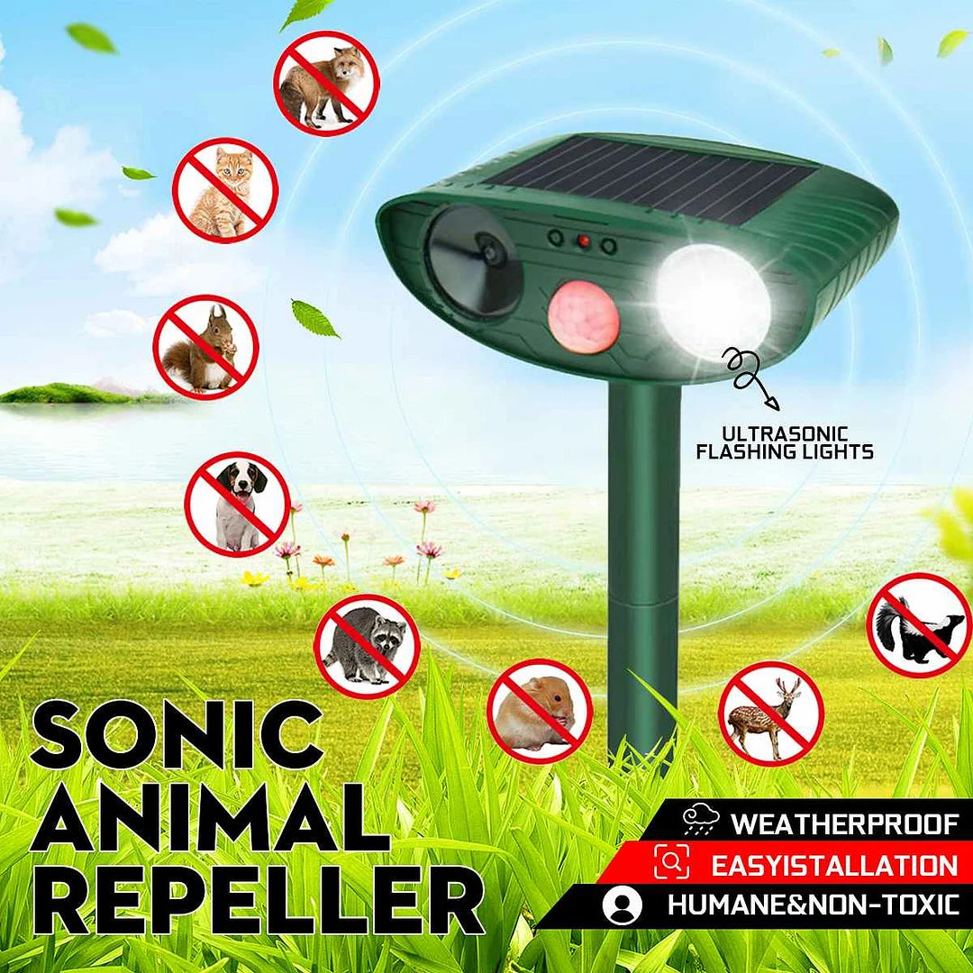 Solar-Powered Ultrasonic Deer Repeller - Pack of 4 for Effective Animal Deterrence 2