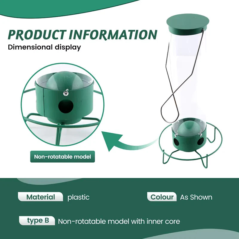 Squirrel-Proof Hanging Bird Feeder with Rotating Perch – Durable Metal Design for Wild Birds and Easy Filling 3