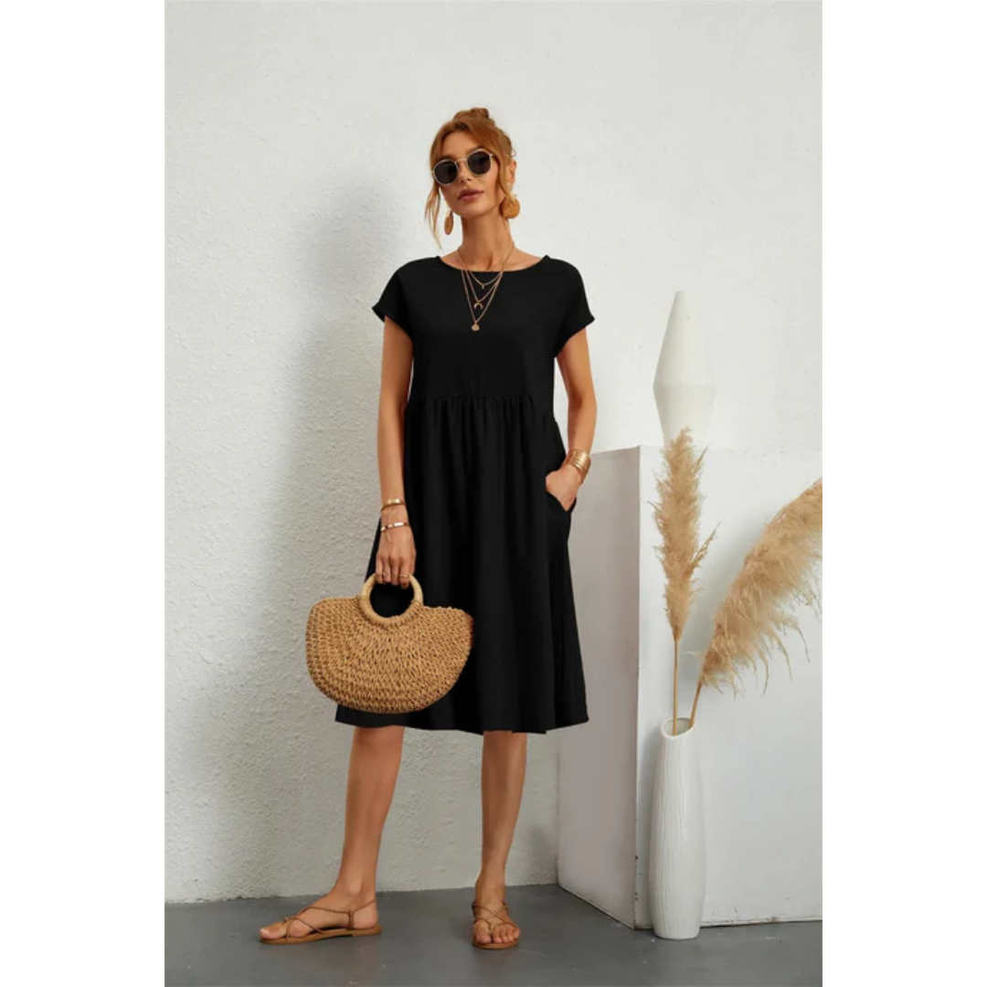 Stylish Midi Summer Dress with Short Sleeves for Women 2