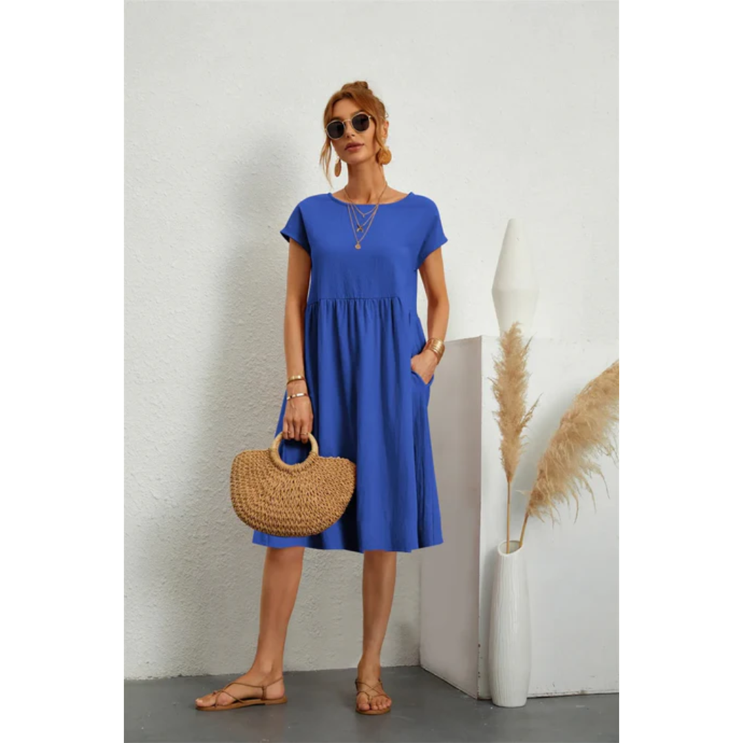 Stylish Midi Summer Dress with Short Sleeves for Women 4