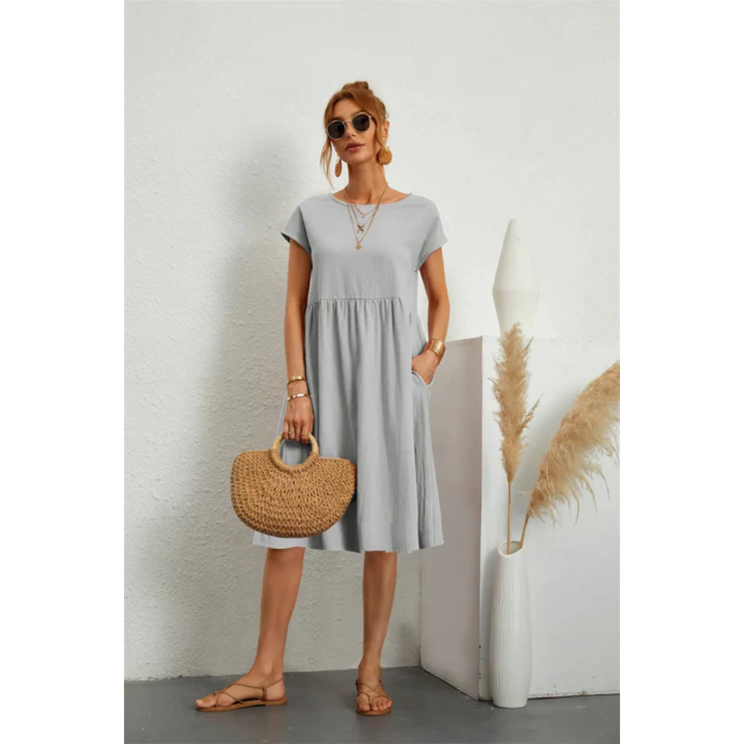 Stylish Midi Summer Dress with Short Sleeves for Women 5