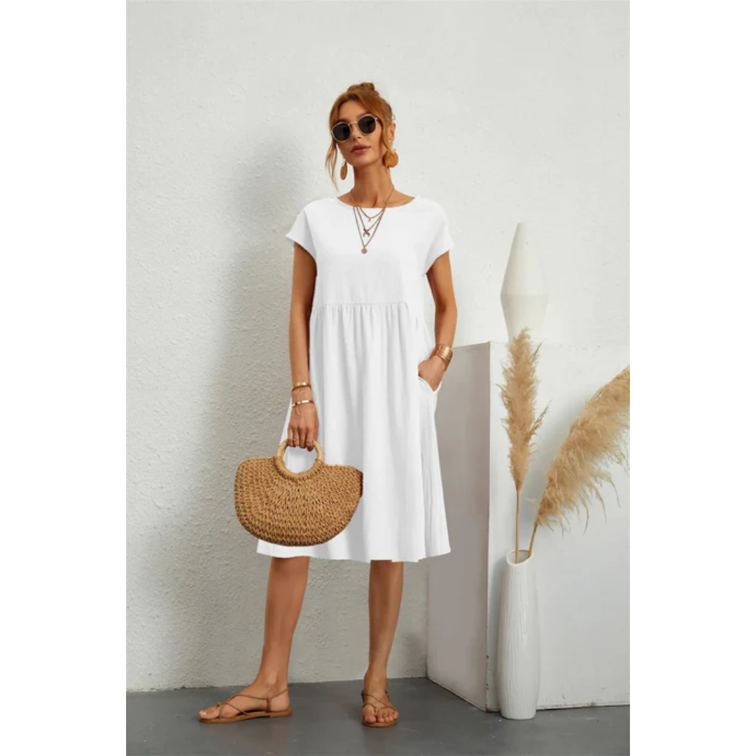 Stylish Midi Summer Dress with Short Sleeves for Women 6