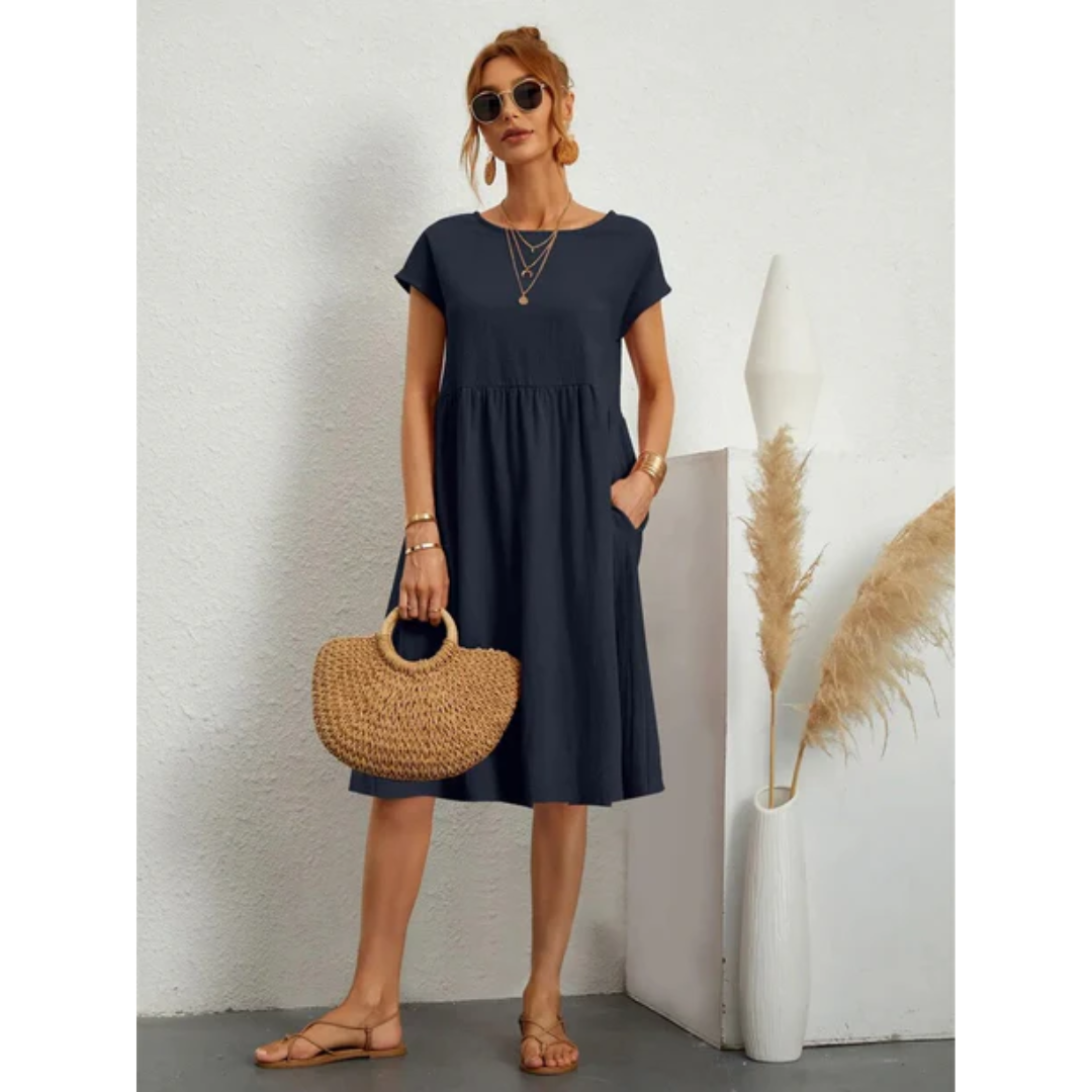 Stylish Midi Summer Dress with Short Sleeves for Women 7