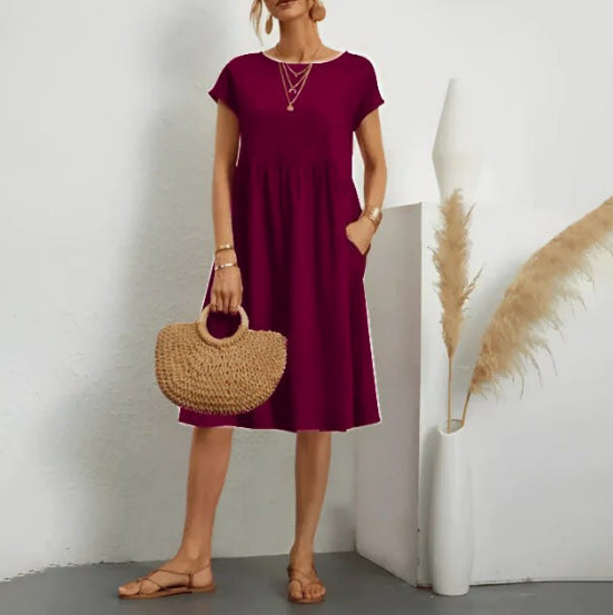 Stylish Midi Summer Dress with Short Sleeves for Women 8
