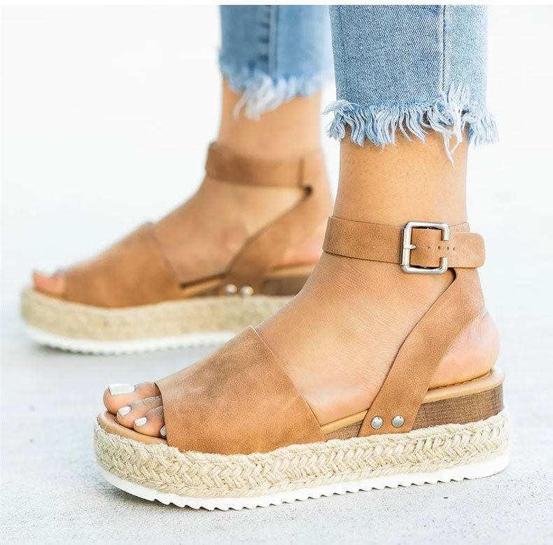 Stylish Open-Toe Platform Sandals for Women's All-Day Comfort 6