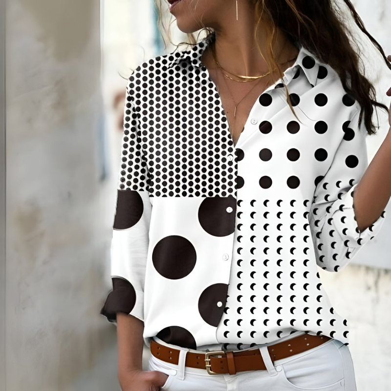 Stylish Printed Women's Blouse - Elegant & Versatile Fit 0