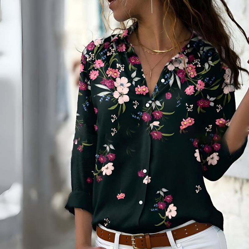 Stylish Printed Women's Blouse - Elegant & Versatile Fit 2