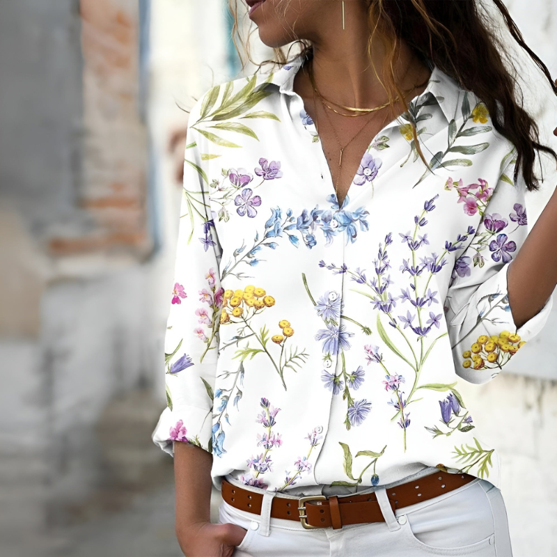Stylish Printed Women's Blouse - Elegant & Versatile Fit 3