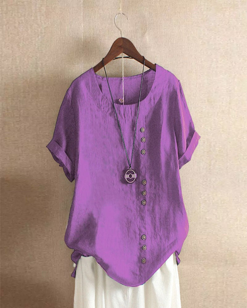 Stylish Short-Sleeved Womens Blouse - Summer Tops for Women 8