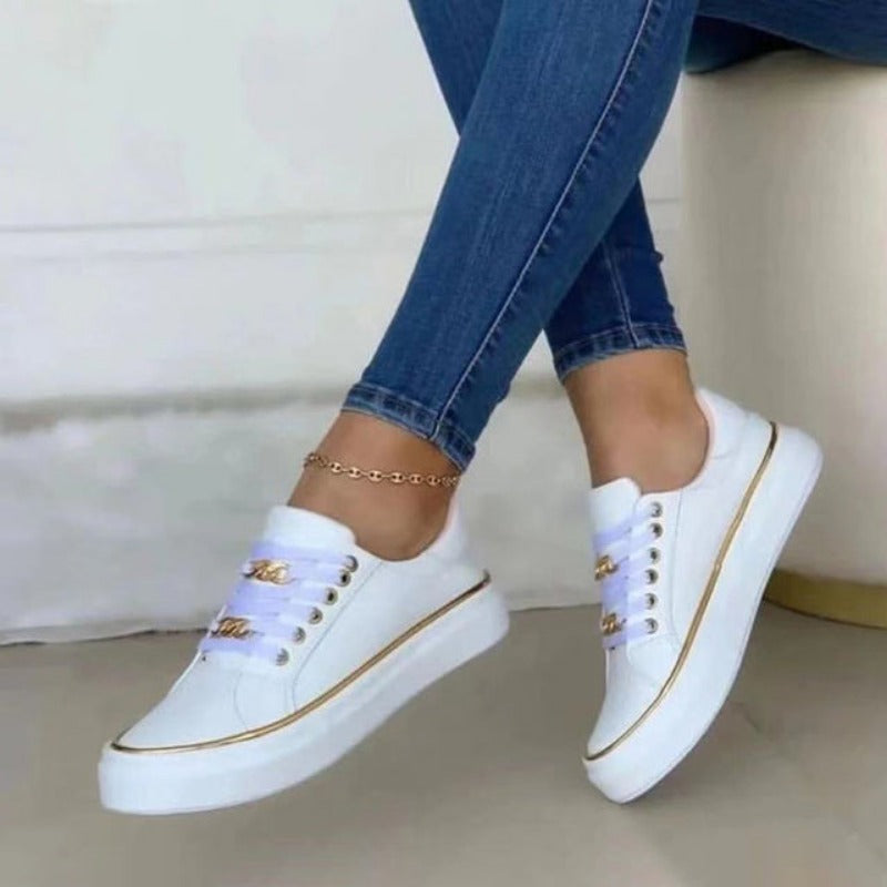 Stylish Women's Slip-On Sneakers - White Casual Comfort 1