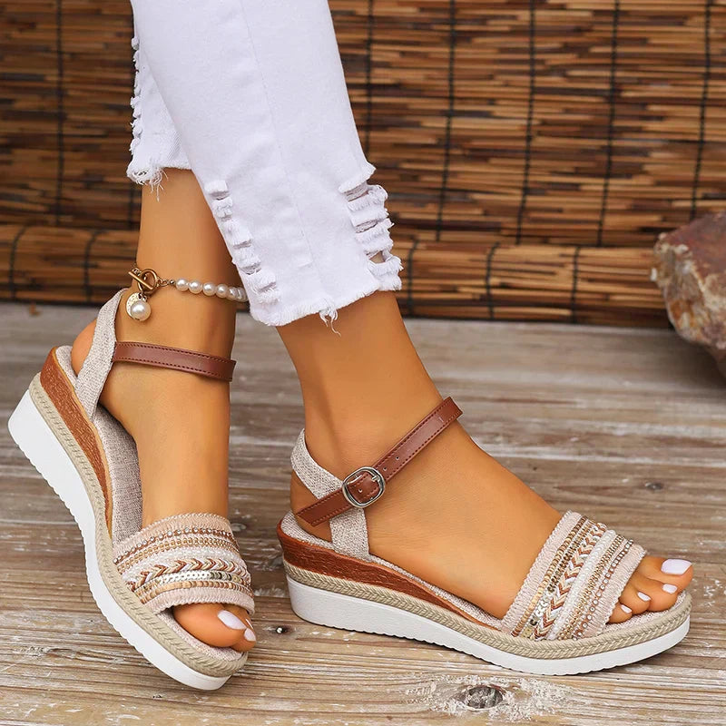 Stylish Women's Wedge Sandals - Boho-Inspired Comfort 1