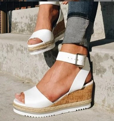 Stylish Women's Wedge Sandals with Adjustable Straps 1