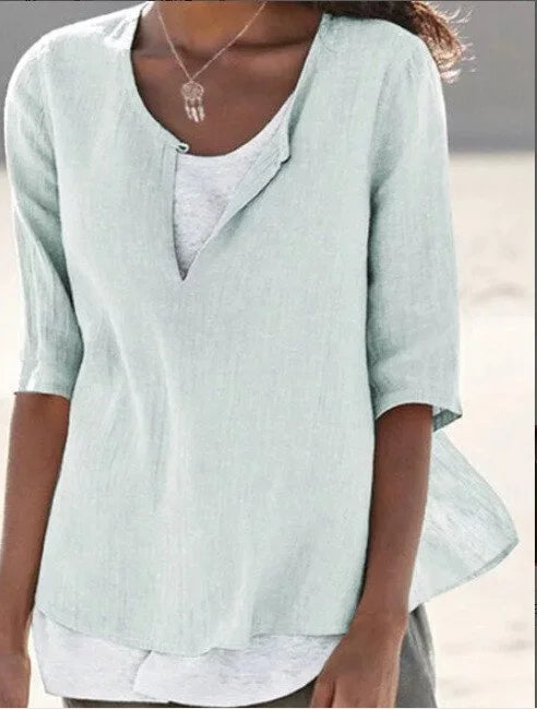 Stylish Womens Blouse - Flattering Layered Summer Top 1