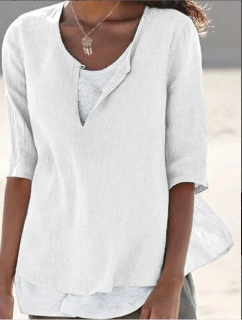 Stylish Womens Blouse - Flattering Layered Summer Top 2