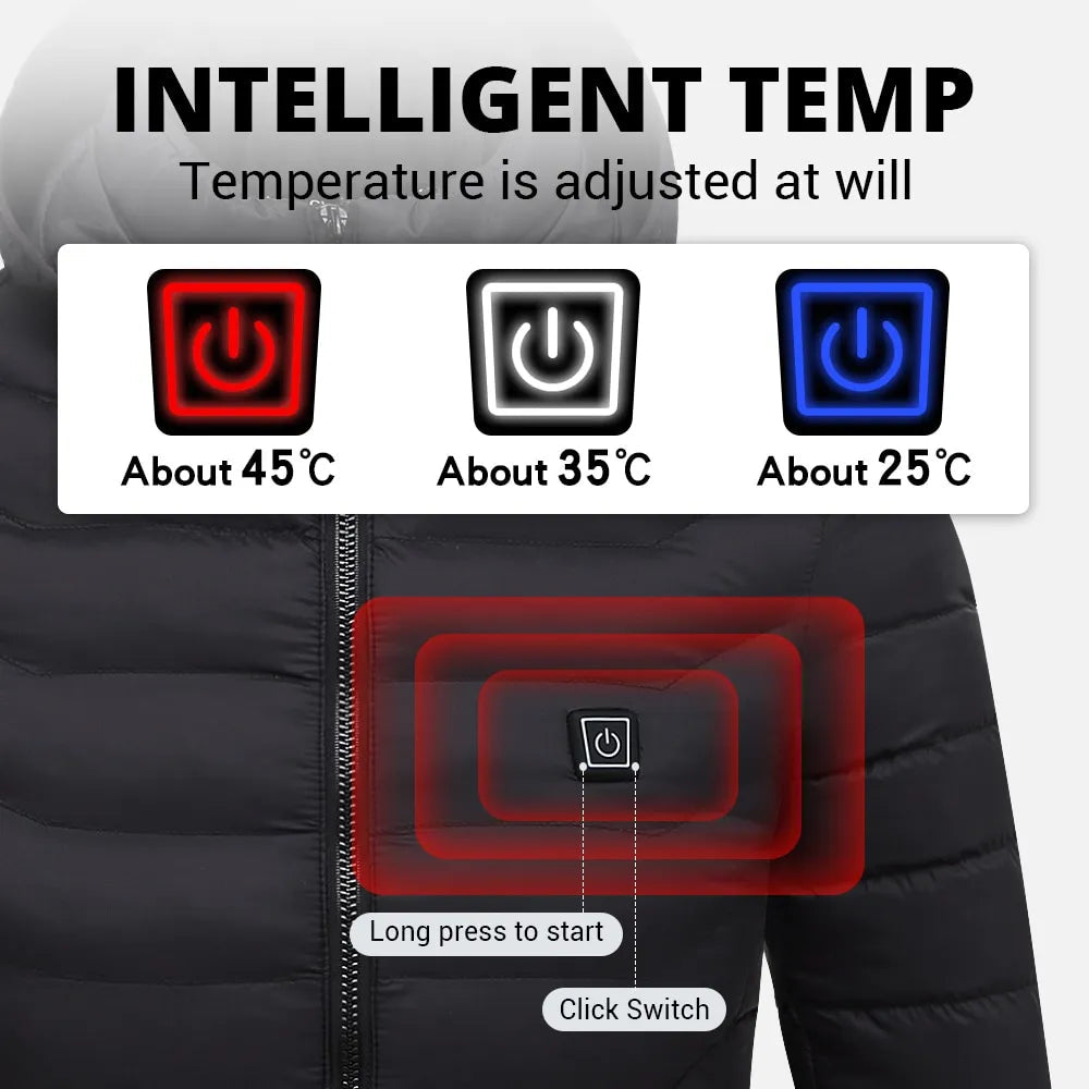 Unisex Heated Jacket with 3 Heat Settings – Ideal for Winter Outdoor Activities 3