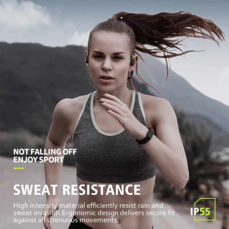 Waterproof Bone Conduction Headphones – Bluetooth Wireless with Ergonomic Design and Noise-Cancelling Microphone 4