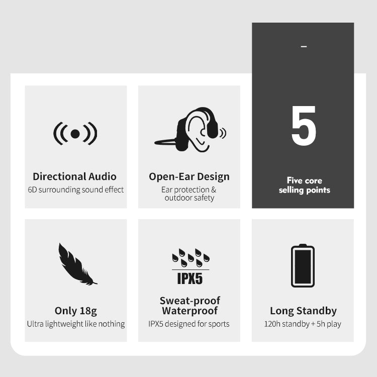 Waterproof Bone Conduction Headphones – Bluetooth Wireless with Ergonomic Design and Noise-Cancelling Microphone 5