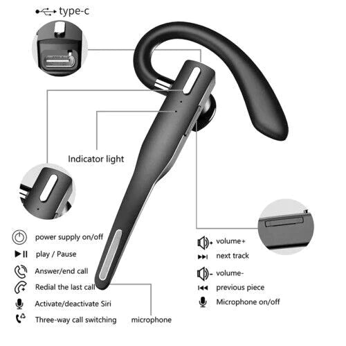 Wireless Bluetooth 5.1 Noise Cancelling Headset with Dual Microphone – Ergonomic Design for Hands-Free Calling 3