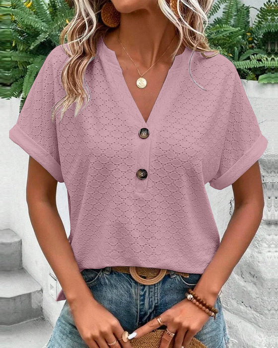 Women's V-Neck Blouse - Stylish Going Out Top for All Occasions 1