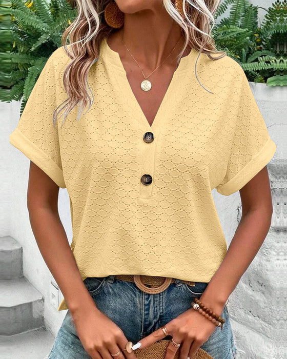 Women's V-Neck Blouse - Stylish Going Out Top for All Occasions 4