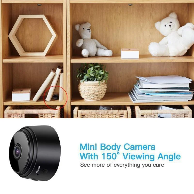 1080p WiFi Mini Camera with Magnetic Base and Night Vision – Home Security Surveillance 1