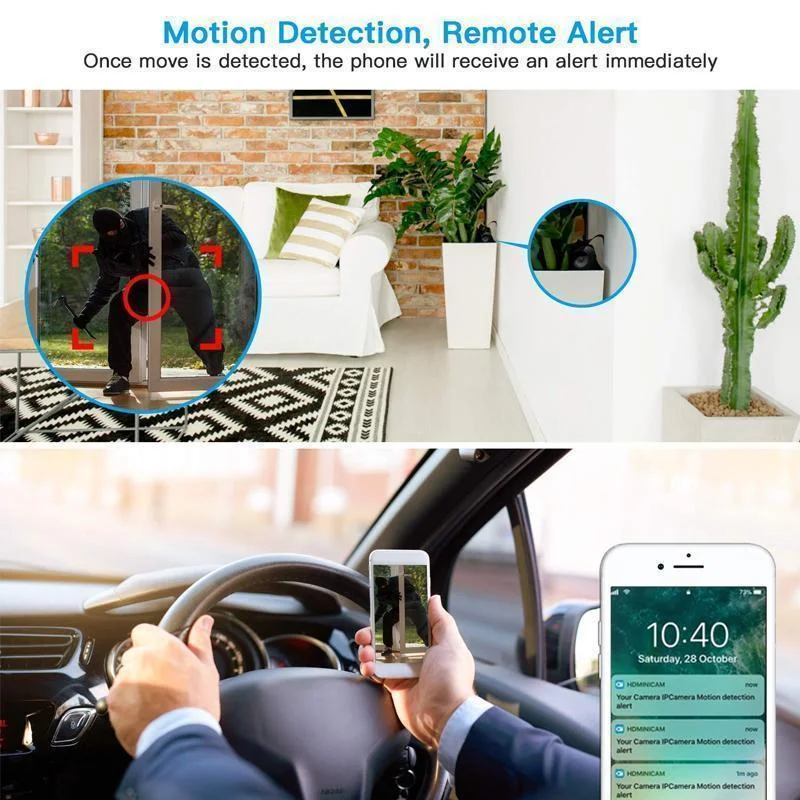 1080p WiFi Mini Camera with Magnetic Base and Night Vision – Home Security Surveillance 2