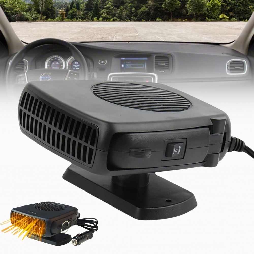 12V Ceramic Car Heater with Adjustable Heat Settings – Portable 150W/300W Auto Heater for Winter Comfort 0