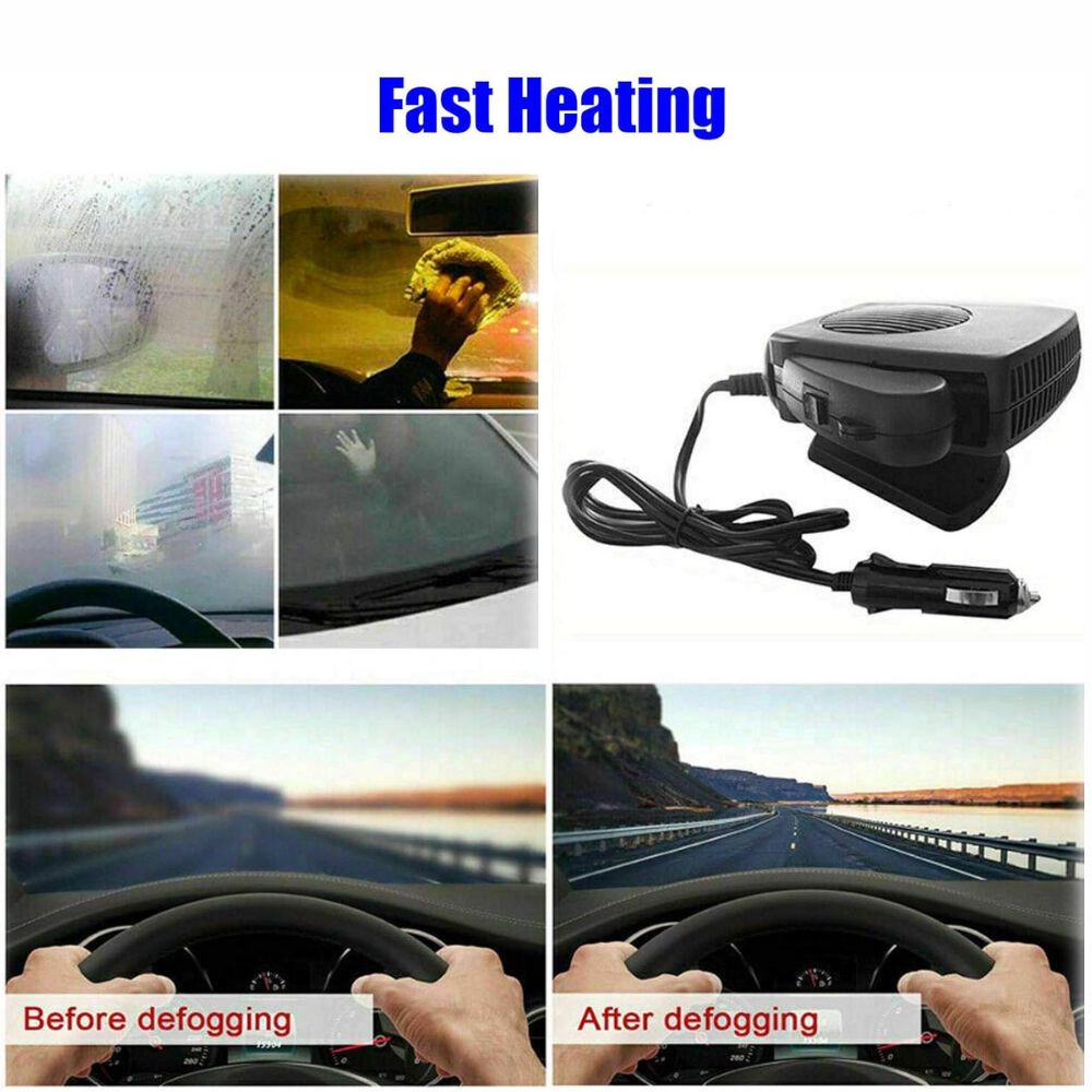 12V Ceramic Car Heater with Adjustable Heat Settings – Portable 150W/300W Auto Heater for Winter Comfort 3