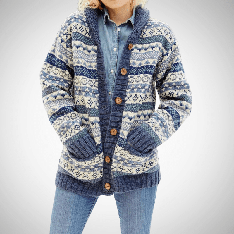 Bonjour MelbourneCardiganChic Desiree Fair Isle Cardigan for Fashion-Forward Women 