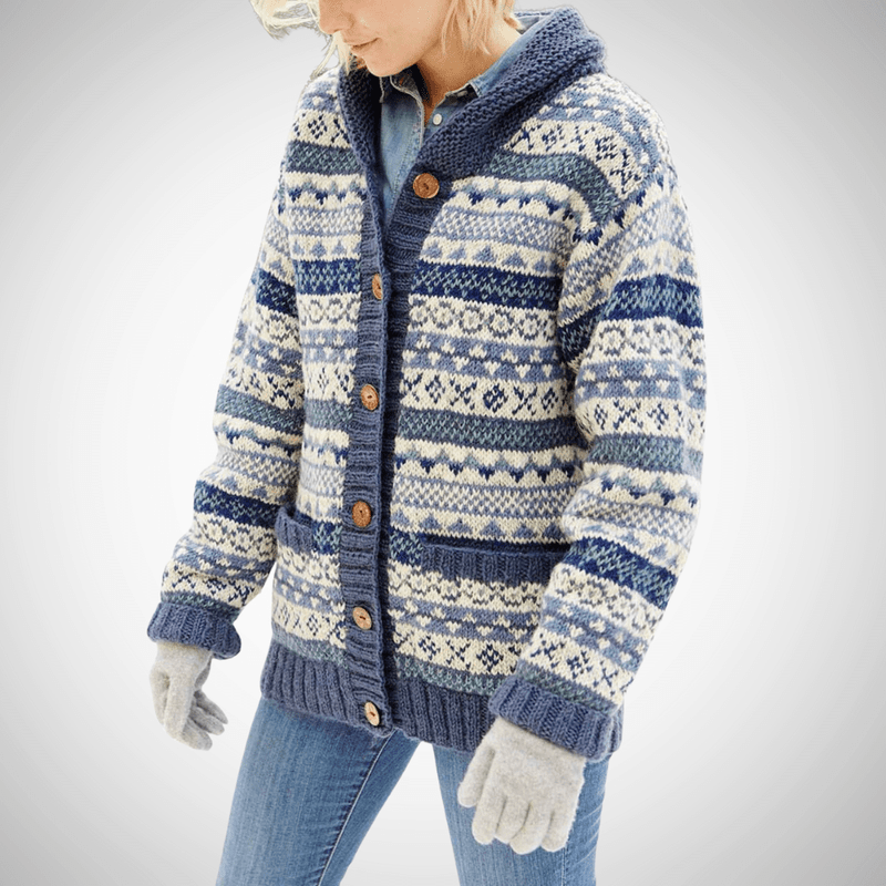 Bonjour MelbourneCardiganChic Desiree Fair Isle Cardigan for Fashion-Forward Women 