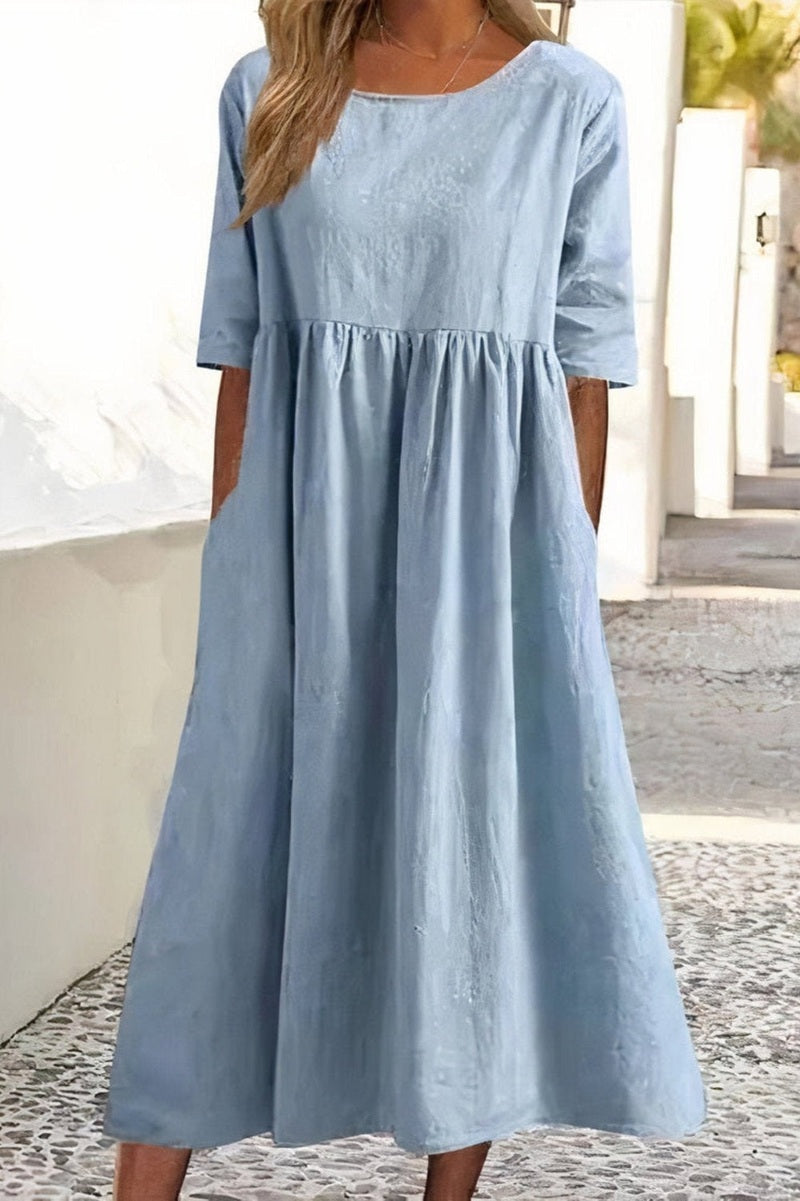 Bonjour Melbourne Dresses_W Victoria Casual Cotton-Linen Dress