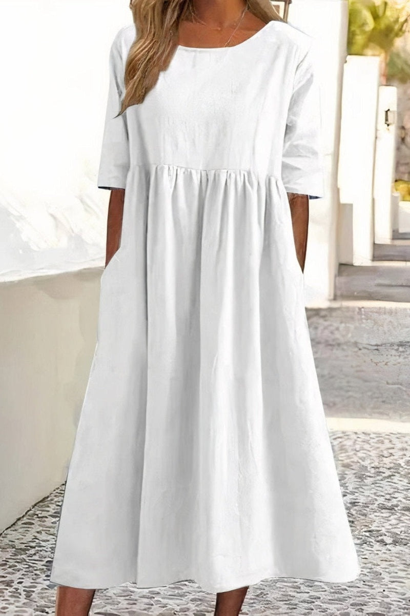 Bonjour Melbourne Dresses_W Victoria Casual Cotton-Linen Dress