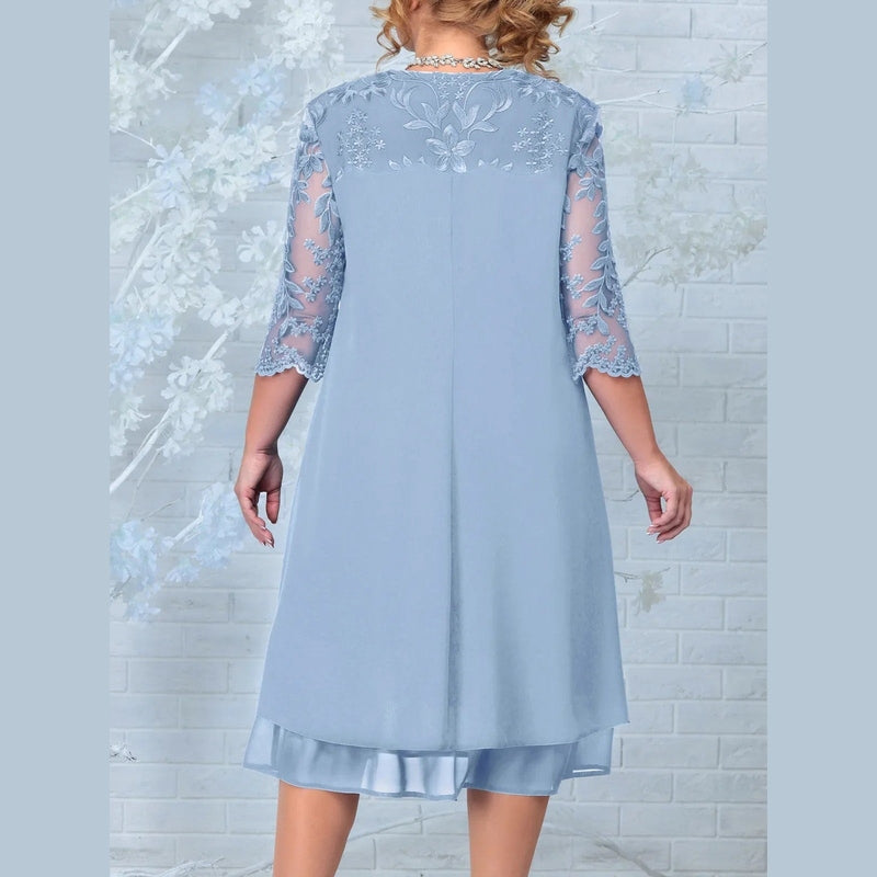 Bonjour MelbourneWomen’s DressesElegant Plus Size Embroidered Wedding Guest Dress 