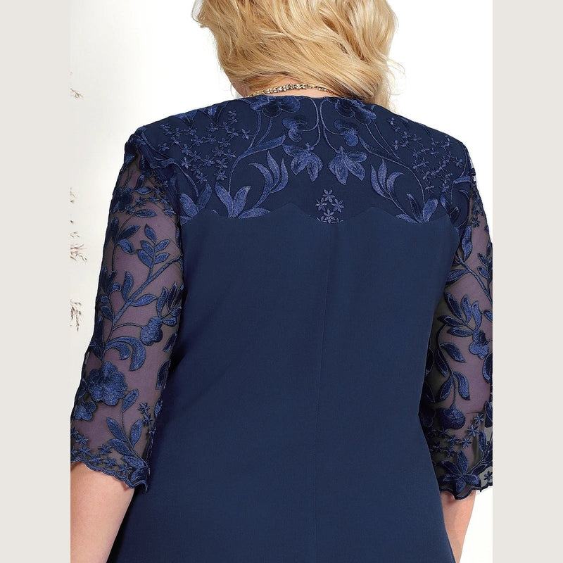 Bonjour MelbourneWomen’s DressesElegant Plus Size Embroidered Wedding Guest Dress 