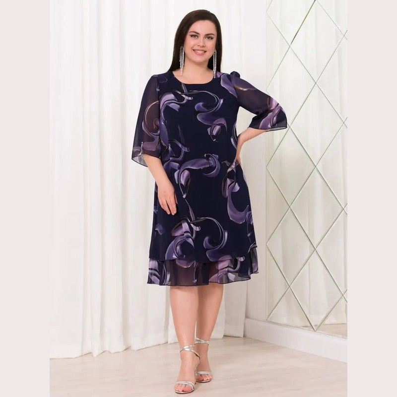 Bonjour MelbournePlus Size DressesElegant Plus Size Swirl Dress - Perfect for Summer Events 