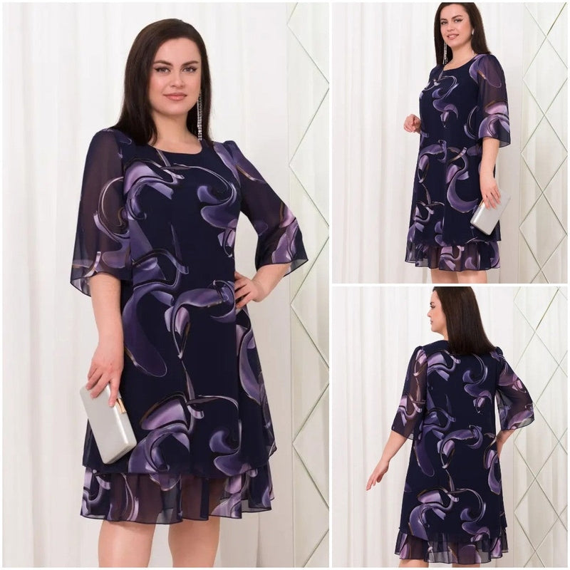 Bonjour MelbournePlus Size DressesElegant Plus Size Swirl Dress - Perfect for Summer Events 