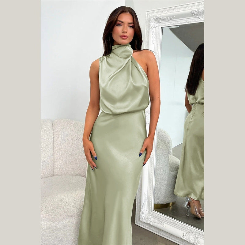Bonjour MelbourneWomen's DressesElegant Satin Maxi Dress for Women - Versatile Cocktail Style 