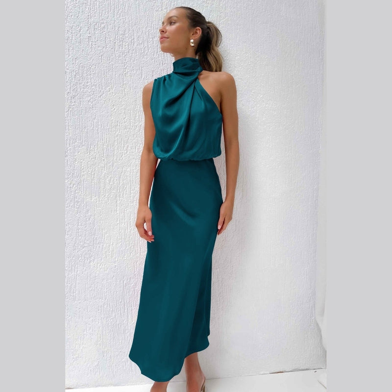 Bonjour MelbourneWomen's DressesElegant Satin Maxi Dress for Women - Versatile Cocktail Style 