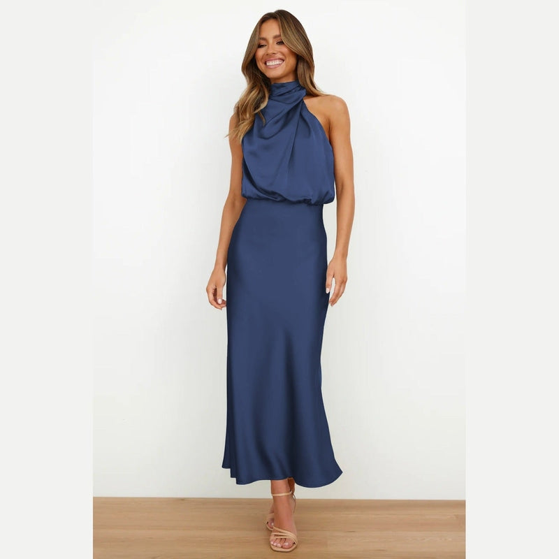 Bonjour MelbourneWomen's DressesElegant Satin Maxi Dress for Women - Versatile Cocktail Style 