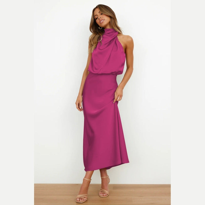 Bonjour MelbourneWomen's DressesElegant Satin Maxi Dress for Women - Versatile Cocktail Style 
