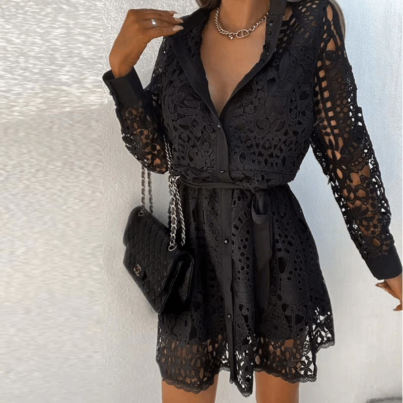 Bonjour MelbourneWomen's DressesElegant White Lace Dress for Women - Summer Cocktail Style 