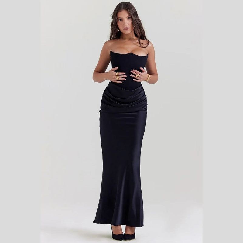 Bonjour MelbourneWomen's DressesElegant Women's Long Satin Maxi Dress for Formal Events 